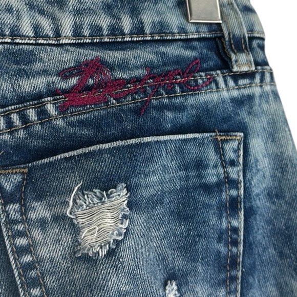 Desigual Multicolor Patchwork Denim Distressed Skinny Jeans in Acid Wash Size 6 - Picture 3 of 10